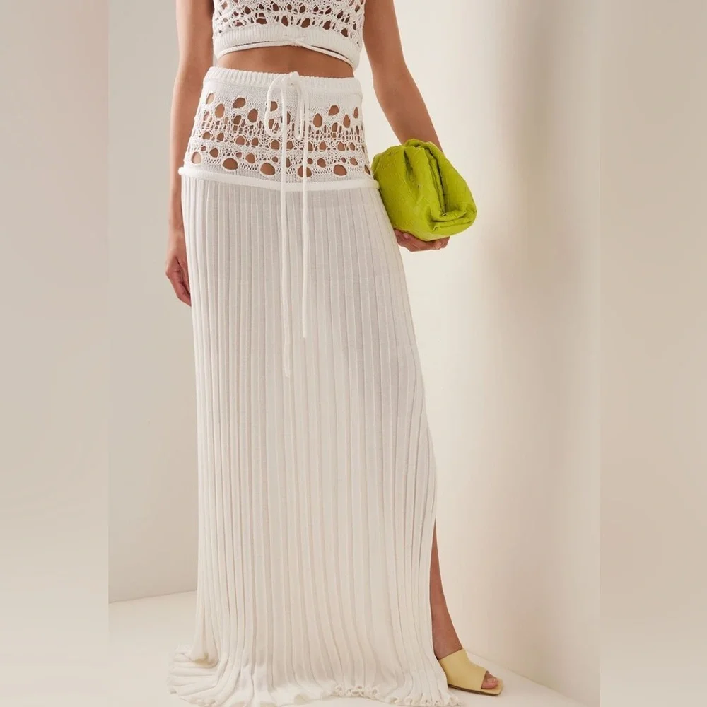 Christopher Esber White Crochet Maxi Skirt - Picture 1 of 4